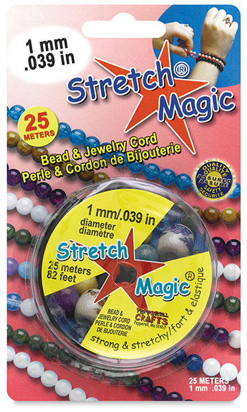 Stretch Magic Jewelry Cord, Black, 1mm