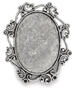 Antique Silver Oval Swirl, Front