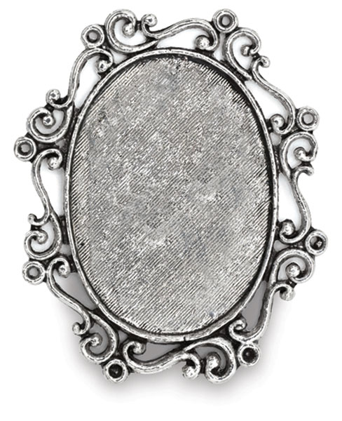 Antique Silver Oval Swirl, Front