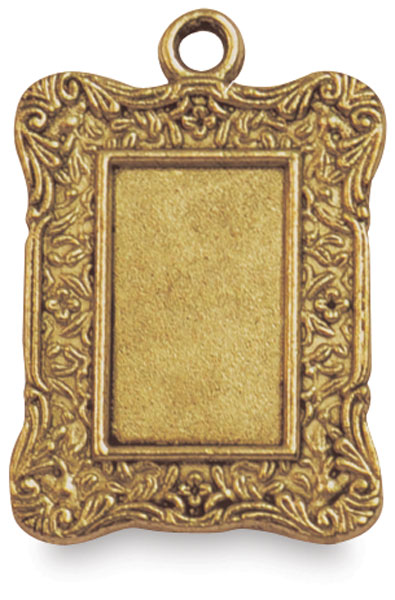 Brass Rectangle Ornate, Front