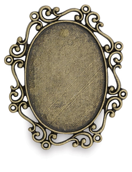 Brass Oval Swirl, Front