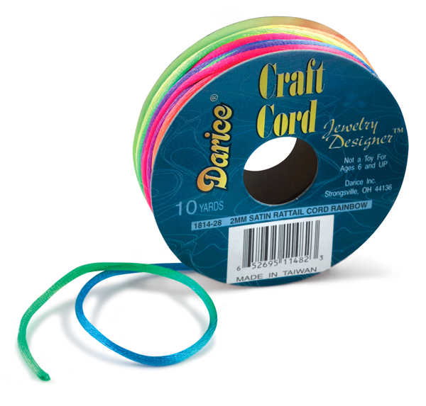 Satin Jewelry Cord, Rainbow