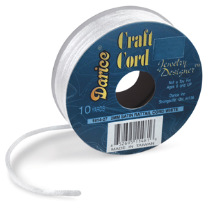 Satin Jewelry Cord, White