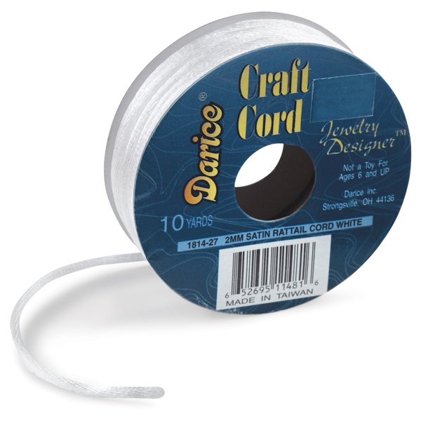 Satin Jewelry Cord, White