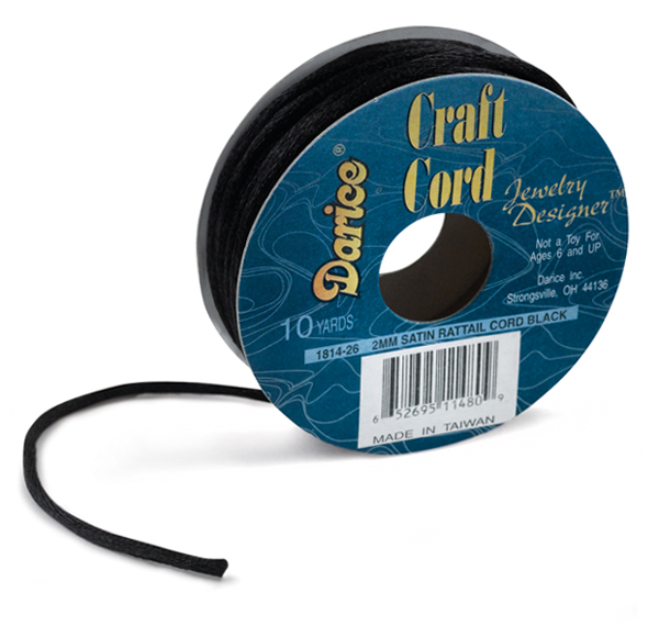 Satin Jewelry Cord, Black
