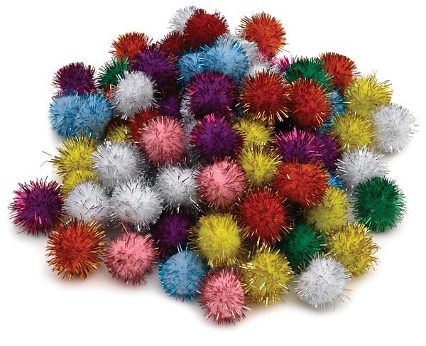 Glitter Poms, Pack of 80