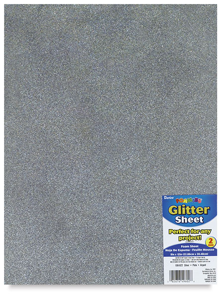 Glitter Foamies Sheet, Silver
