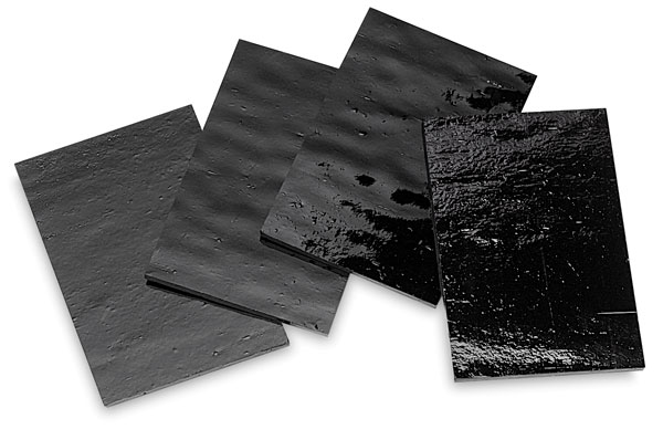 Black Opalescent Glass, Pkg of 4