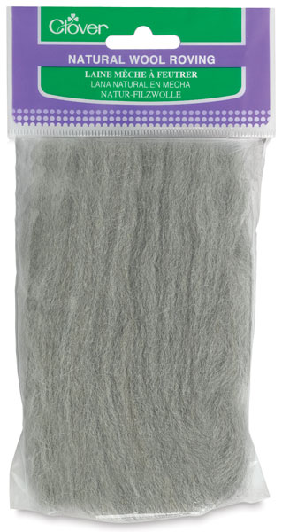 Natural Wool Roving, Ash