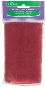 Natural Wool Roving, Red