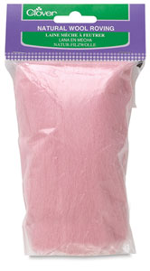Natural Wool Roving, Pink