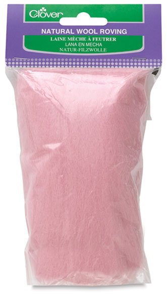 Natural Wool Roving, Pink