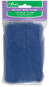 Natural Wool Roving, Blue