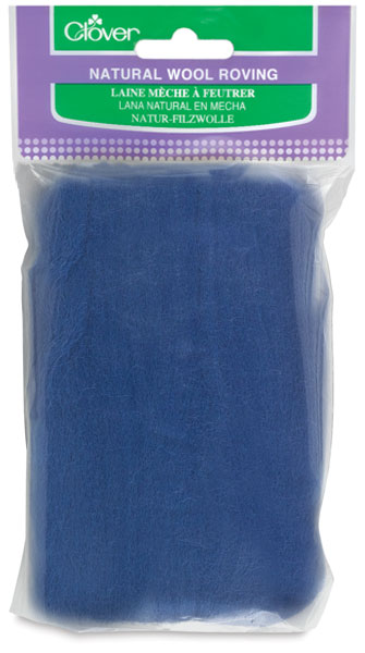 Natural Wool Roving, Blue