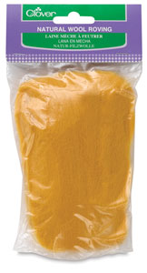Natural Wool Roving, Gold
