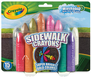 Washable Sidewalk Crayons, Pkg of 15