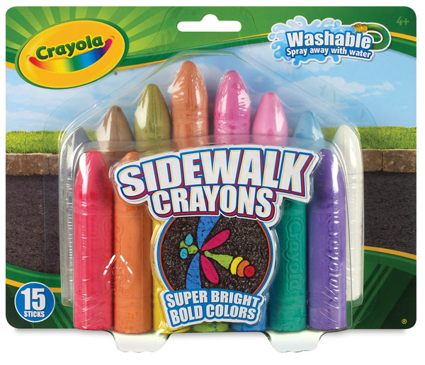 Washable Sidewalk Crayons, Pkg of 15