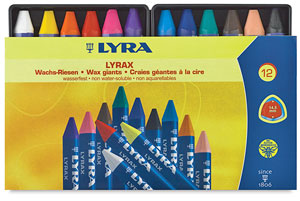 Lyra Lyrax Wax-Giant Crayons, Set of 12