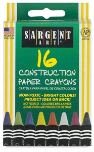 Construction Paper Crayons, Set of 16