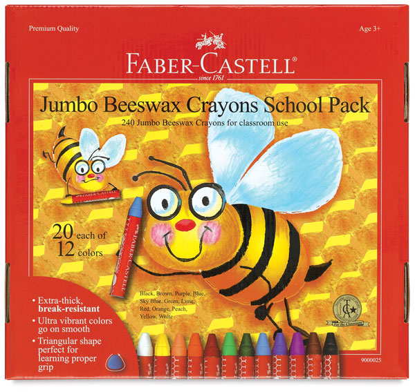 Jumbo Beeswax Crayons, Class Pack of 240