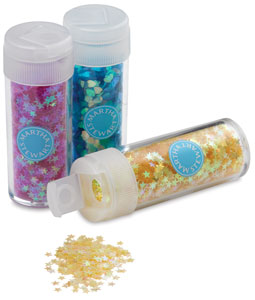 Iridescent Hearts and Stars Glitter, 12 Pack