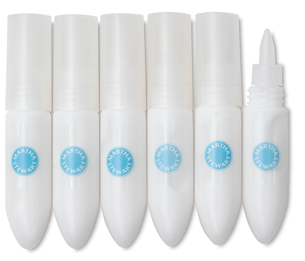 Mini Glittering Glue SetUse these fine-tip tubes of glittering glue from Martha Stewart Crafts to ad