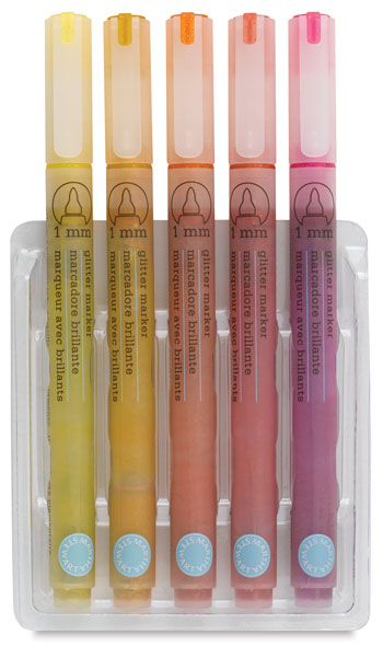 Glitter Marker Set, Warm Spectrum