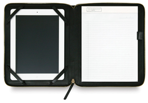 Leather Tablet Folio, Black