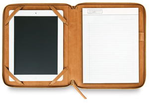 Leather Tablet Folio, Camel