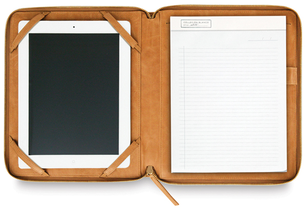 Leather Tablet Folio, Camel
