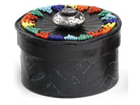 African Embossed Leather Box