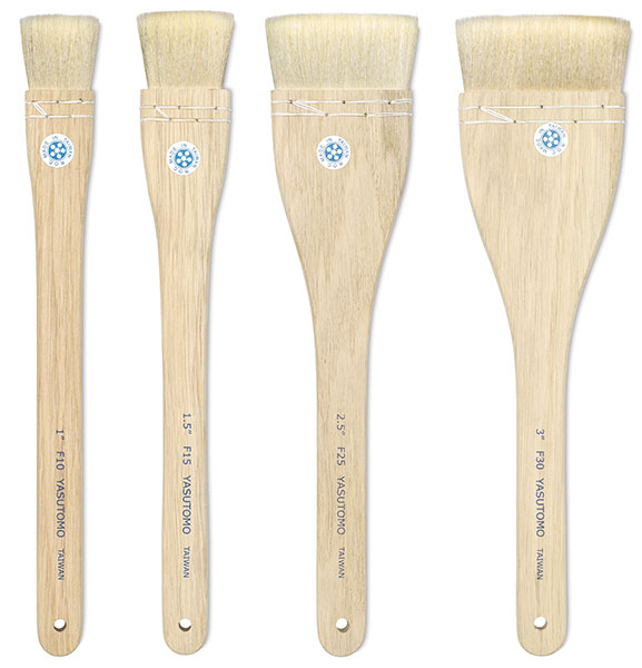 Heykomi Brush BH5 - Pipe Handle Hake Brush, 1 1/2 Yasutomo Brush